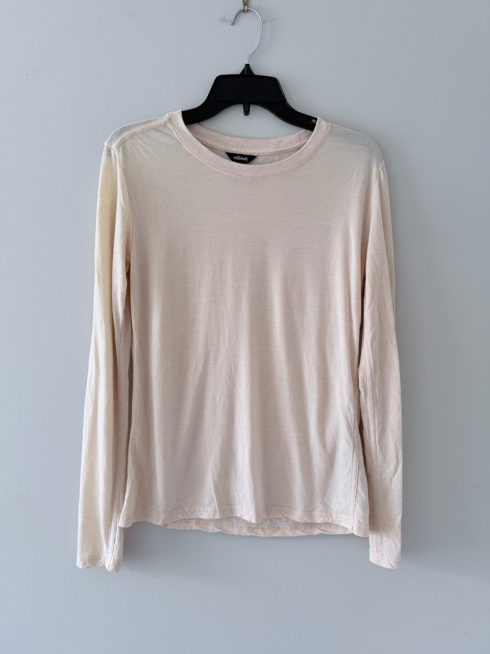 allbirds Long Sleeve Crew Tee in Pale Cream